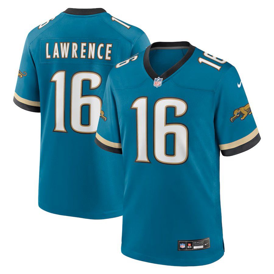 Men Jacksonville Jaguars #16 Trevor Lawrence Green Nike Throwback Player Game NFL Jersey->jacksonville jaguars->NFL Jersey